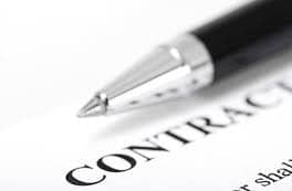 Pen writing Contract on Paper