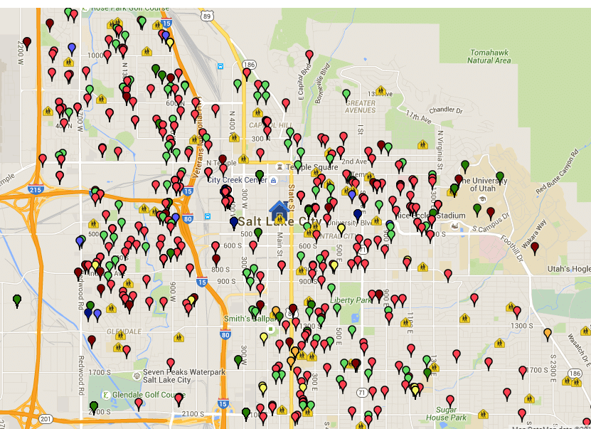 area mapping with criminals pointed out