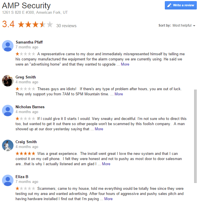 Google customer reviews - AMP Security