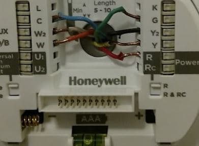 c wire shown on honeywell thermostat